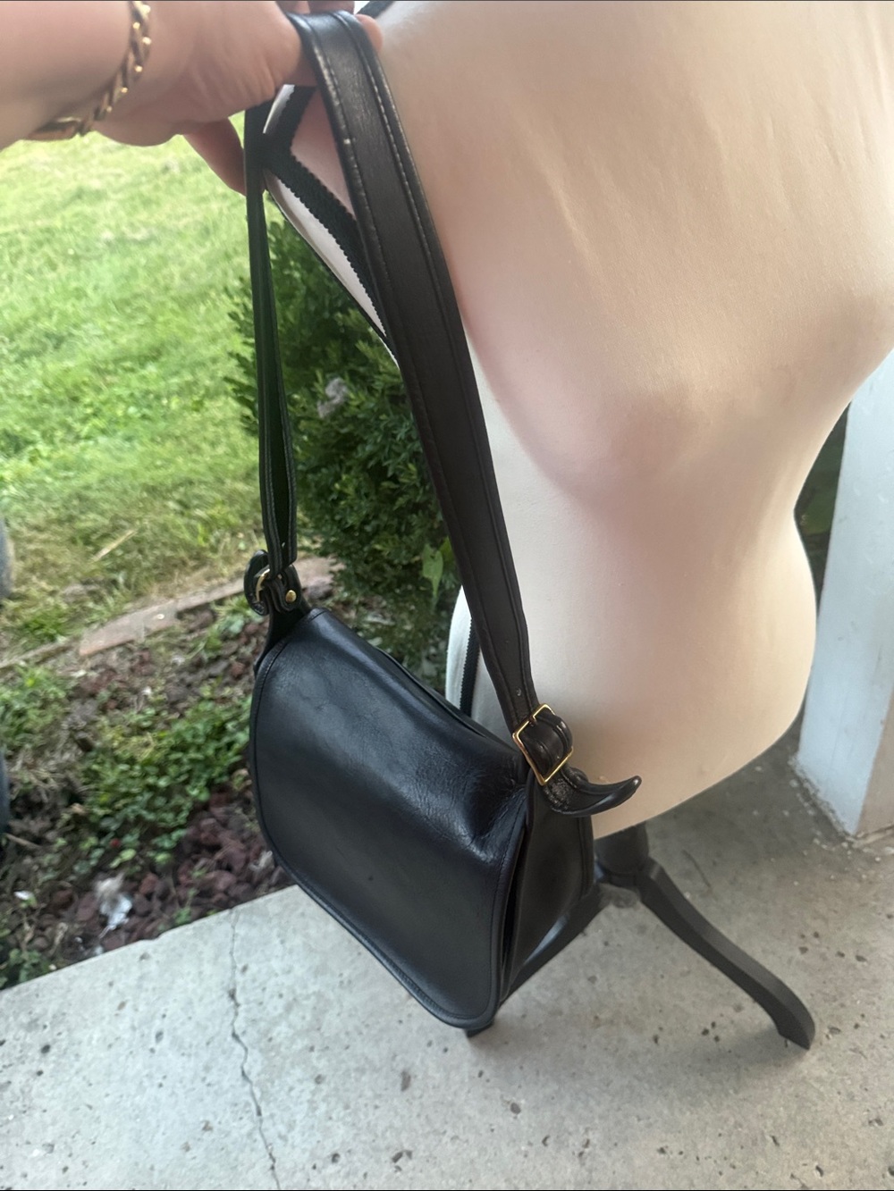 🖤😎Classic Black Leather coach 085 6837 Crossbody Bag🖤😎